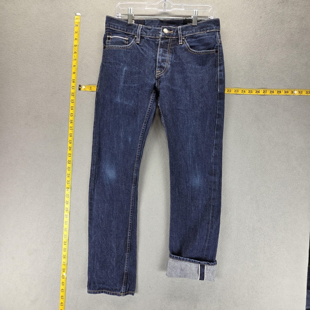 Selvedge Jeans Mens 30x30 Blue Billabong Premium Raw Denim Tapered Button Fly